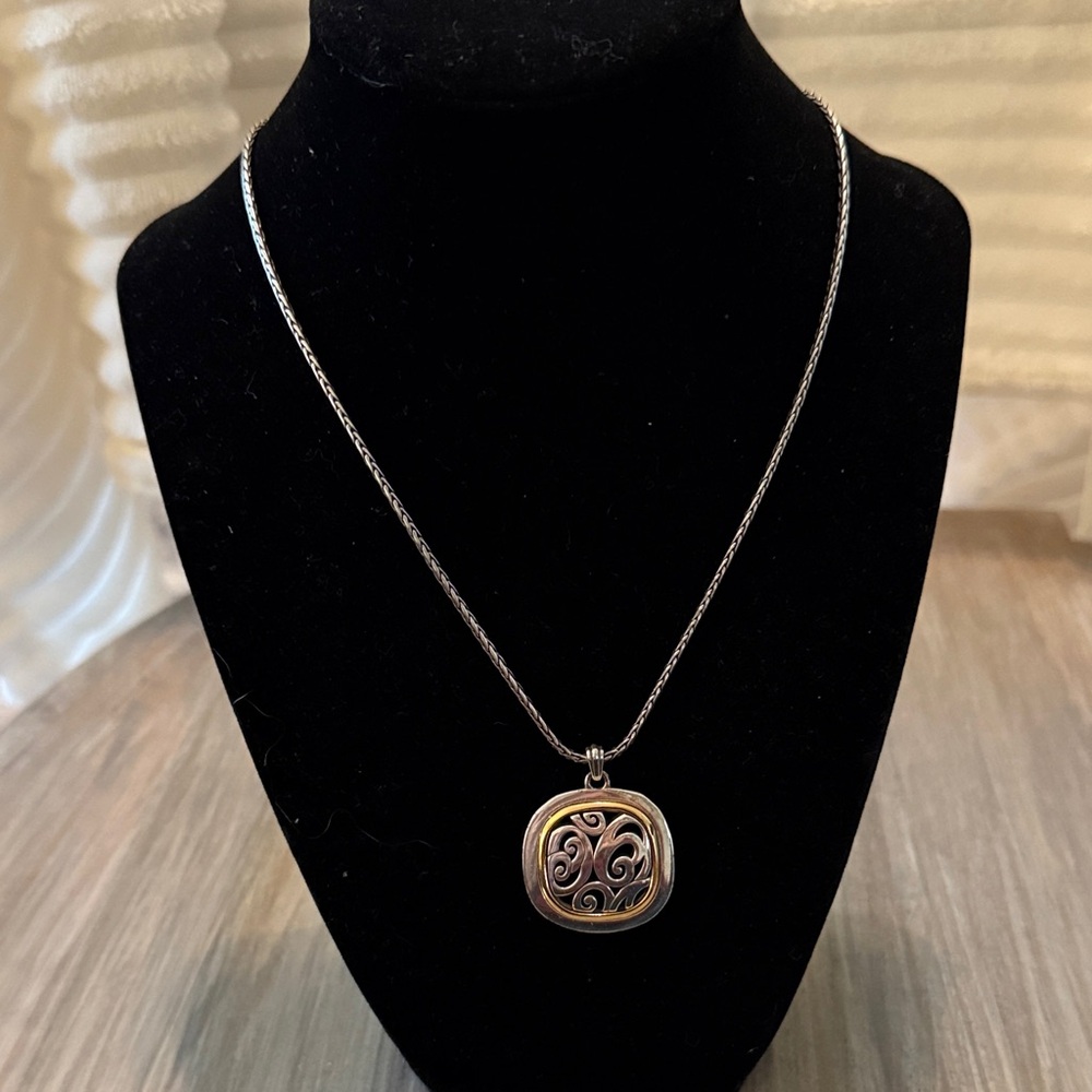 Brighton Two-Tone Scroll Pendant Necklace